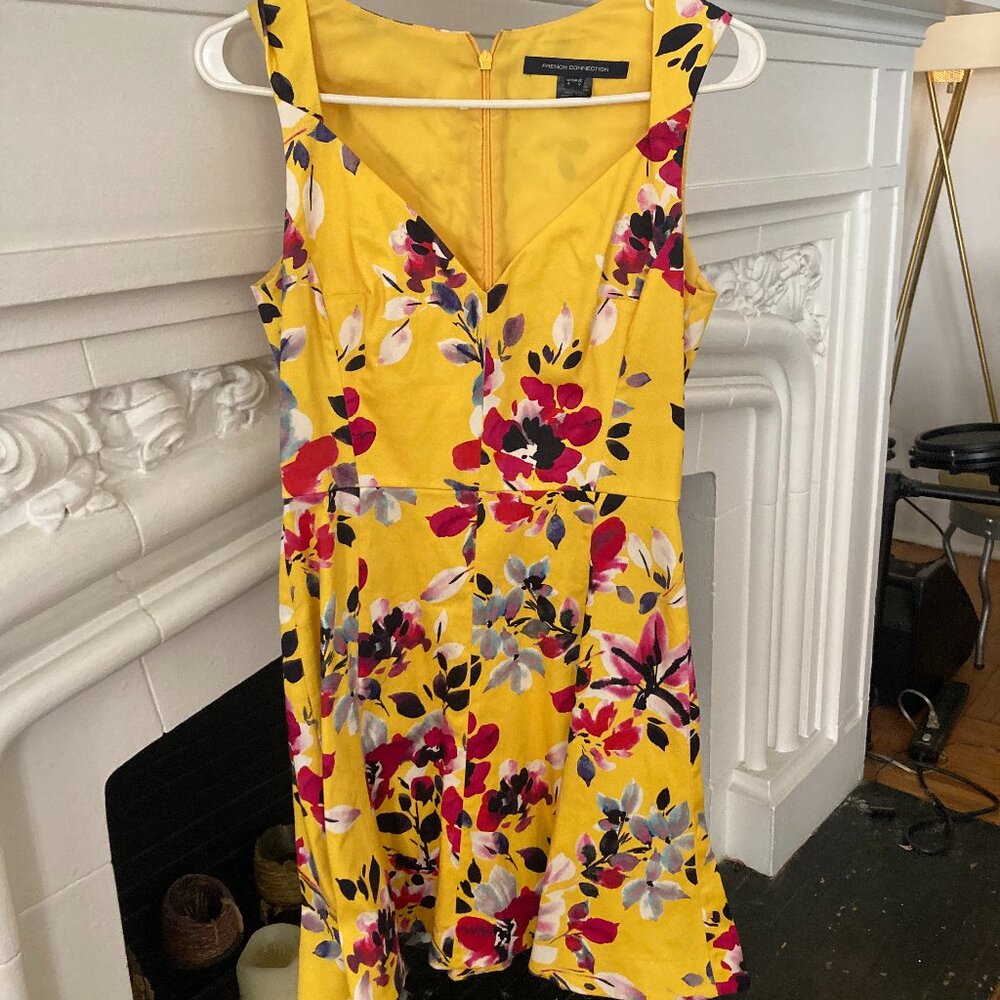 Yellow Floral French Connection Spring Dress